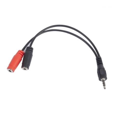 GEMBIRD Adaptador de audio CCA-417 de 1 jack macho a 2 jacks hembra de 0,2 m en negro
